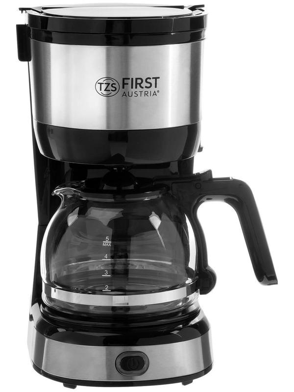 Кофеварка FIRST FA-5464-4, капельная, 750 Вт, 0.6 л, черно-серебристая
