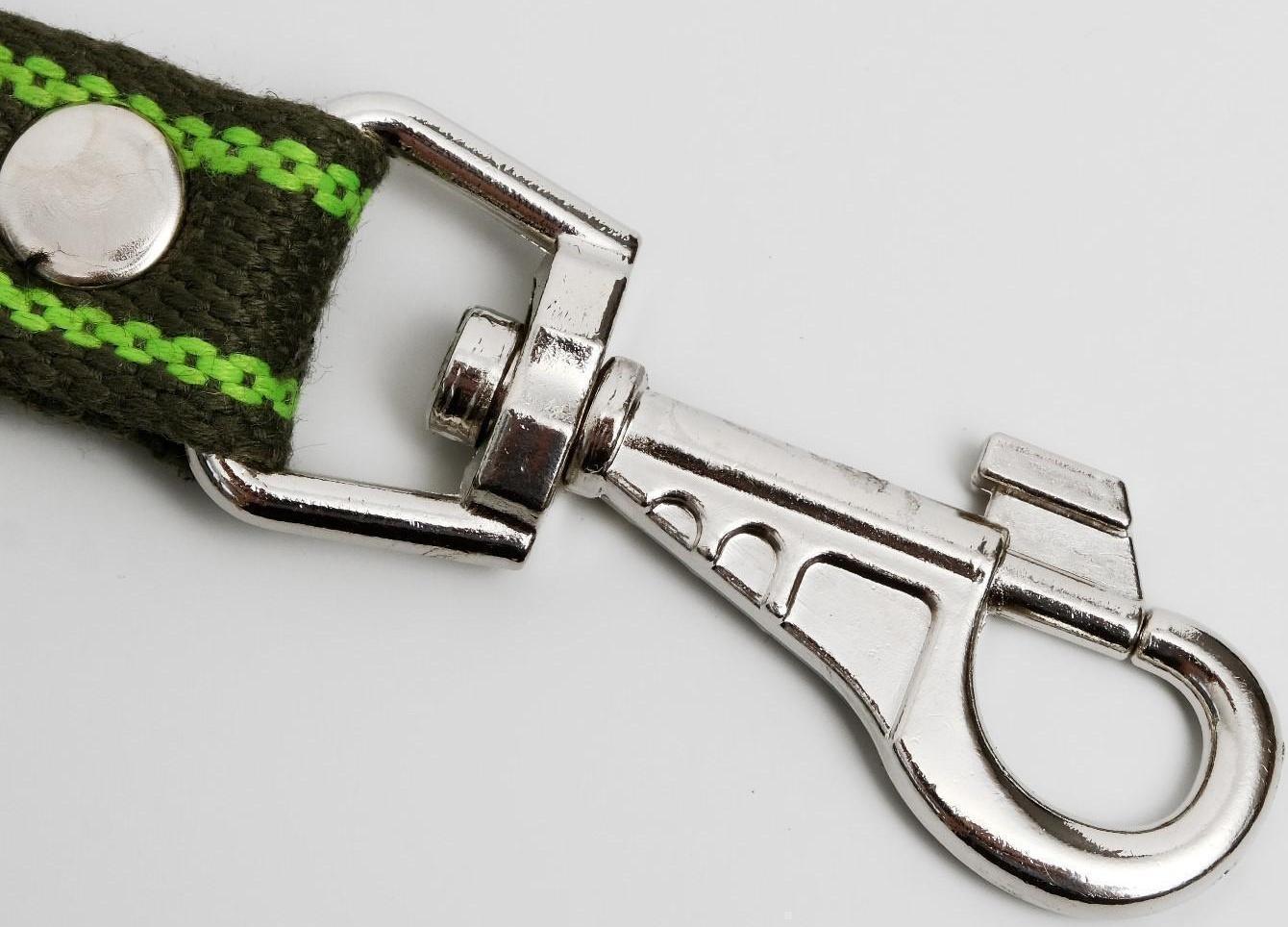 Поводок брезентовый, 2,7 м х 2,5 см, хаки/зелёный