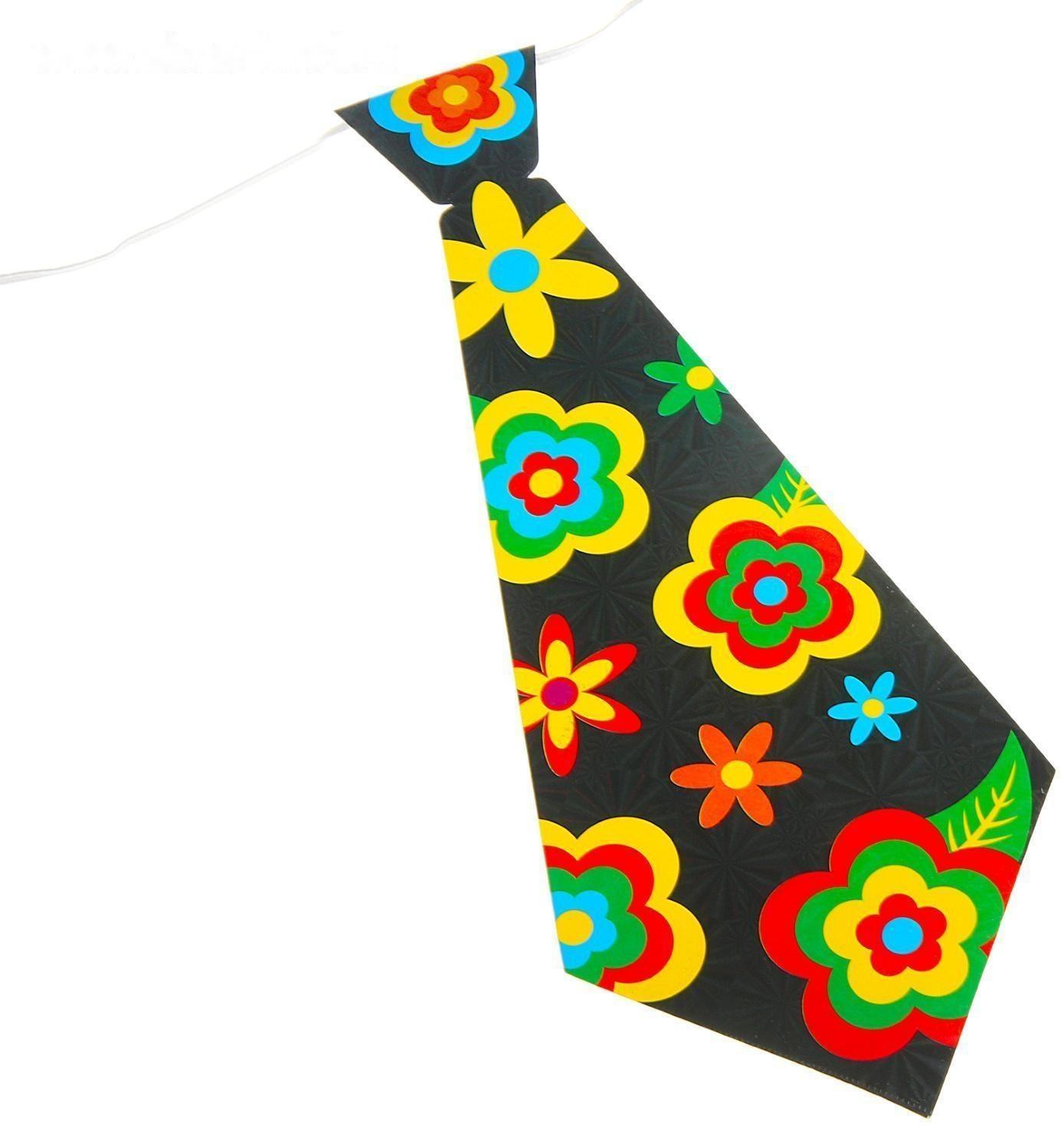 Карнавальный галстук «Цветы», набор 6 шт., виды МИКС