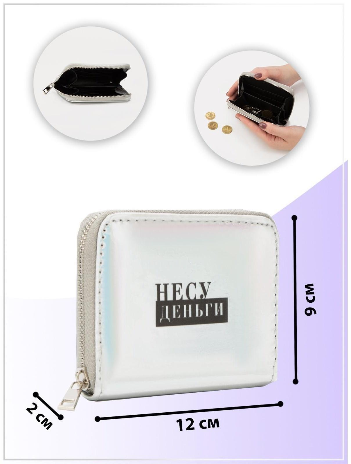 Кошелёк с голографическим эффектом «Несу деньги», 12.5х9х2 см