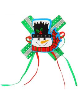 Карнавальный зажим «Снеговик», с бантиком, виды МИКС