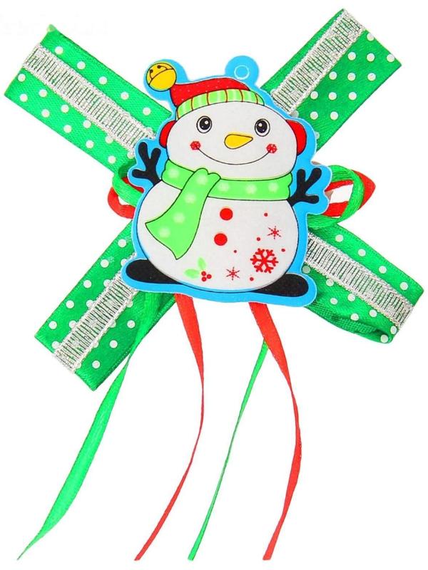 Карнавальный зажим «Снеговик», с бантиком, виды МИКС