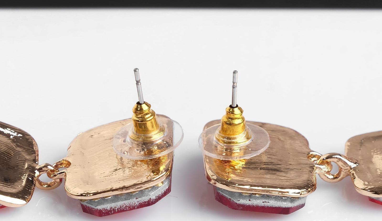 Серьги висячие со стразами 