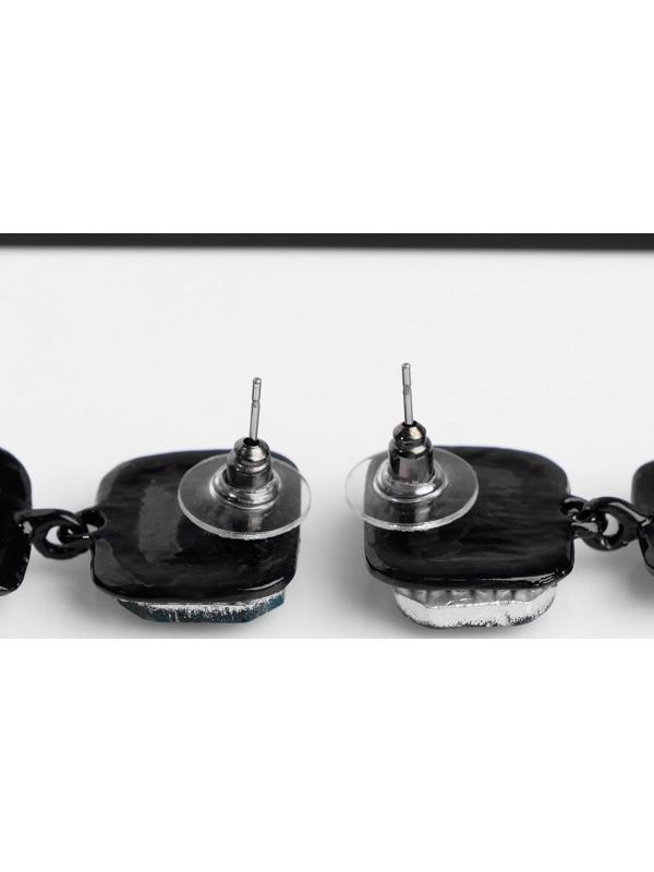 Серьги висячие со стразами 