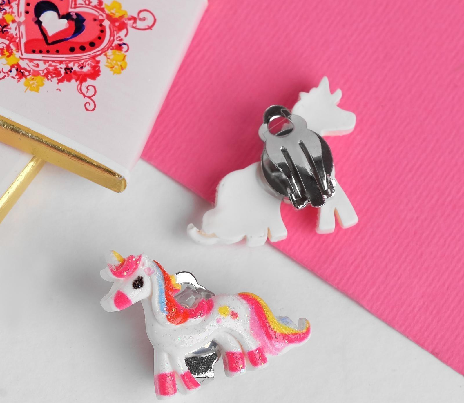 Комплект детский 3 предмета: клипсы, бусы, браслет 