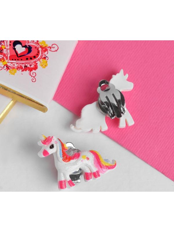 Комплект детский 3 предмета: клипсы, бусы, браслет 