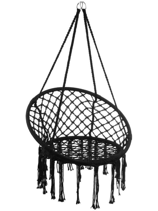 Гамак-кресло подвесное плетёное 60 х 80 см, цвет чёрный