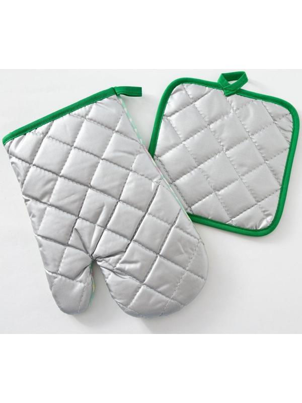 Кухонный набор Доляна «Кактус» прихватка 17х17 см, рукавица 26х16 см