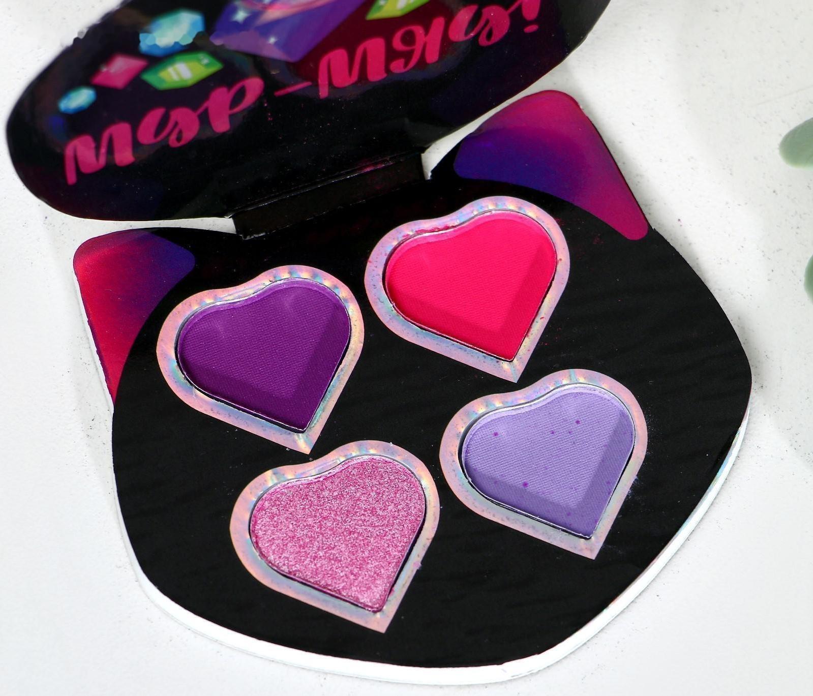 Тени для девочки «Мур-мяу!» 4 цвета по по 1,3 гр