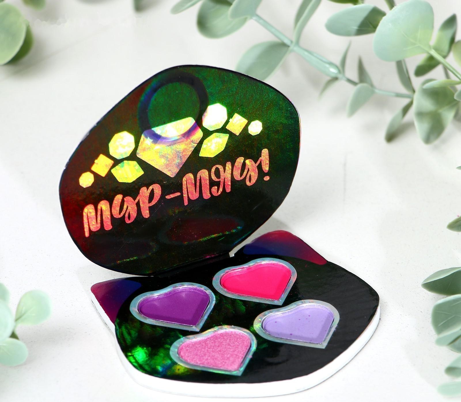 Тени для девочки «Мур-мяу!» 4 цвета по по 1,3 гр