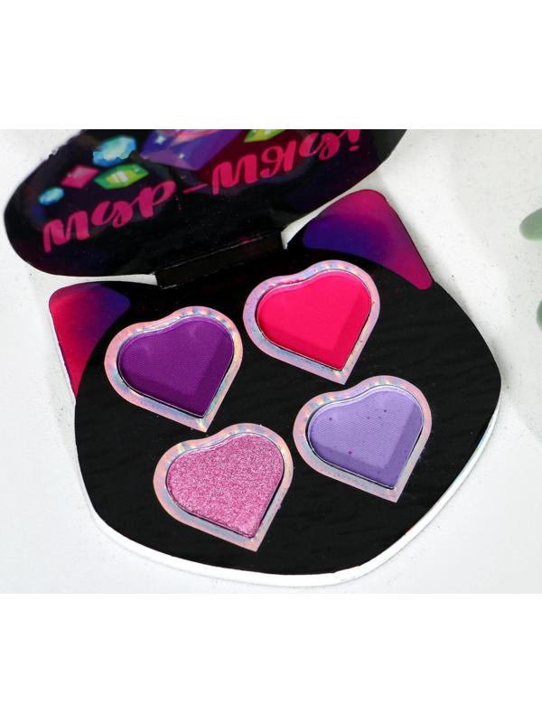 Тени для девочки «Мур-мяу!» 4 цвета по по 1,3 гр