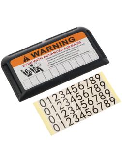 Визитница на козырек с номером сотового телефона, черный