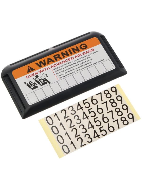 Визитница на козырек с номером сотового телефона, черный