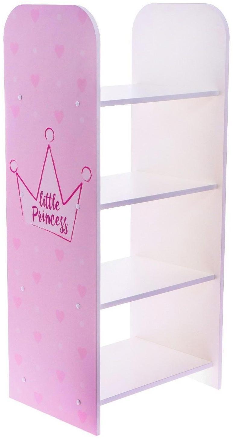 Стеллаж «Маленькая принцесса» белый-розовый, 540 × 400 × 1200 мм