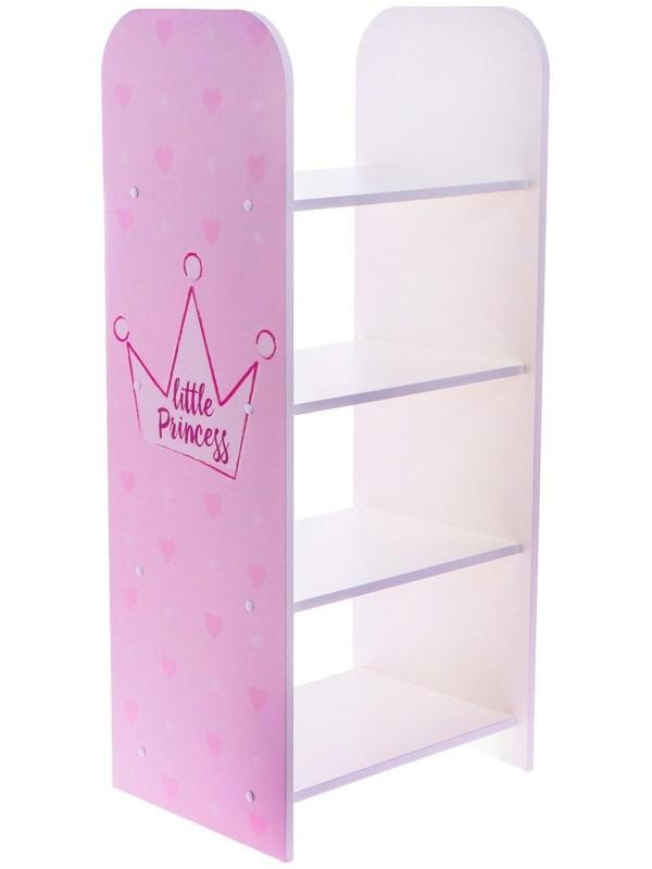 Стеллаж «Маленькая принцесса» белый-розовый, 540 × 400 × 1200 мм