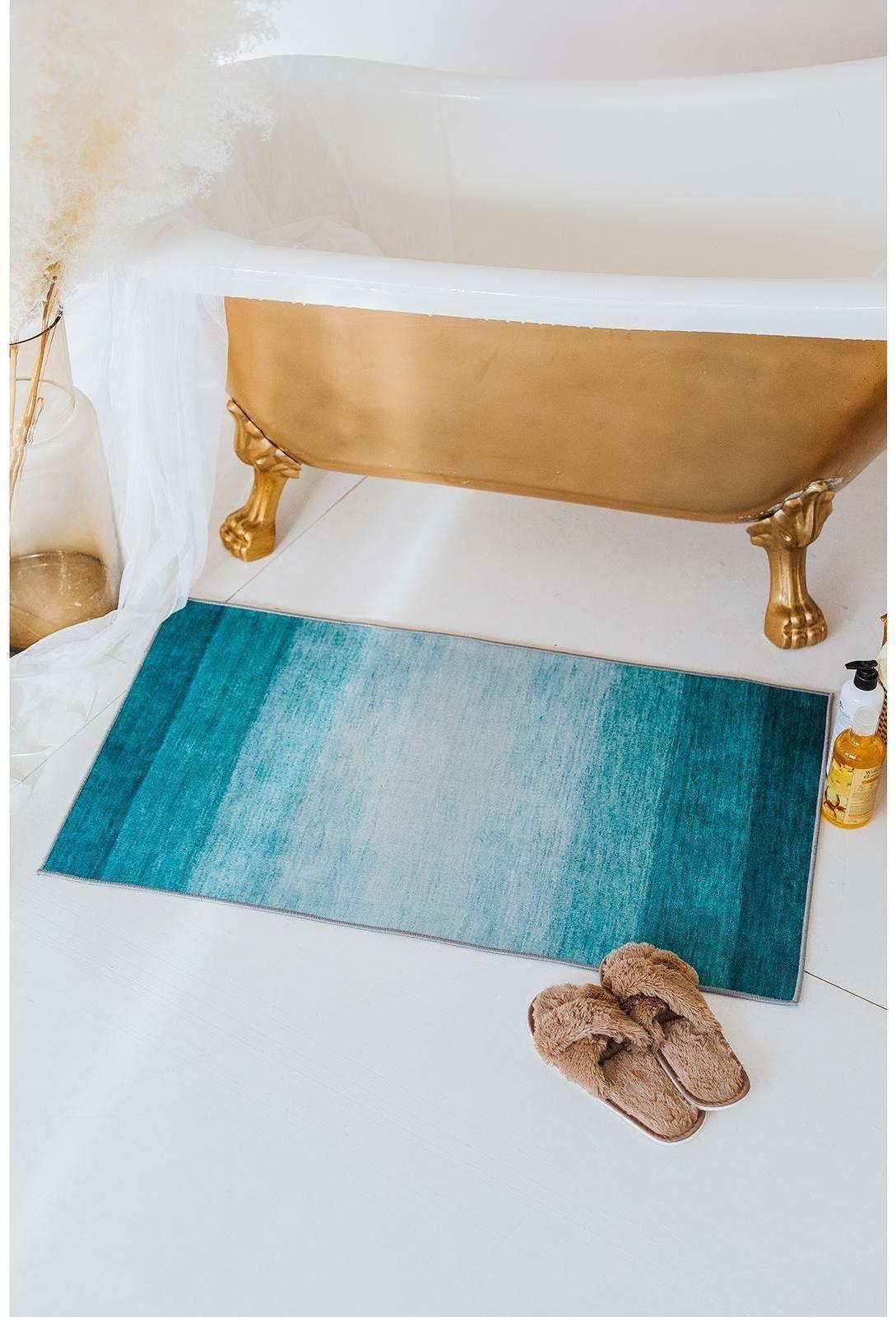 Коврик для ванной Доляна «Лазурный», 60×100 см, цвет синий
