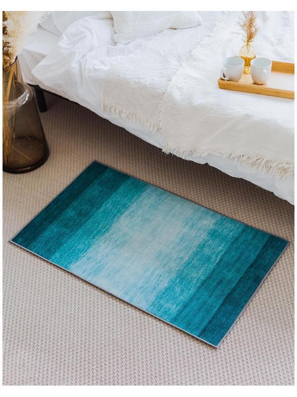 Коврик для ванной Доляна «Лазурный», 60×100 см, цвет синий