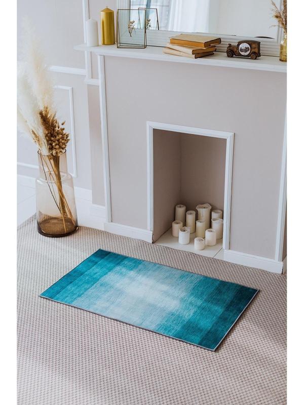 Коврик для ванной Доляна «Лазурный», 60×100 см, цвет синий