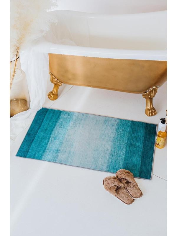 Коврик для ванной Доляна «Лазурный», 60×100 см, цвет синий