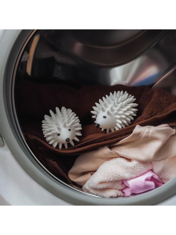 Шарики для стирки белья Доляна «Ёжики», 2 шт, цвет белый