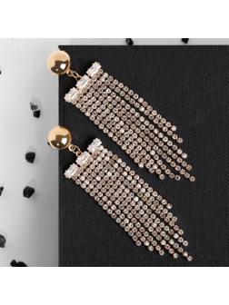 Серьги висячие со стразами 