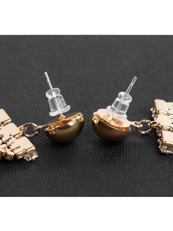 Серьги висячие со стразами 