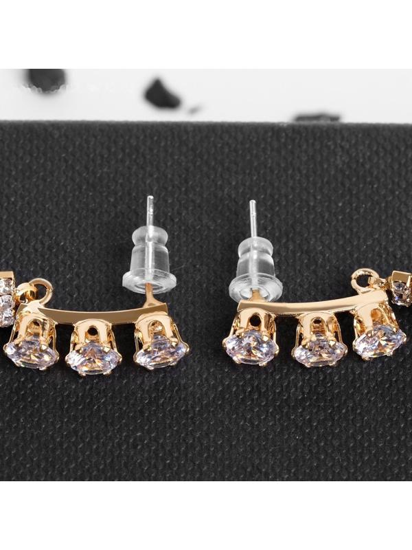 Серьги висячие со стразами 