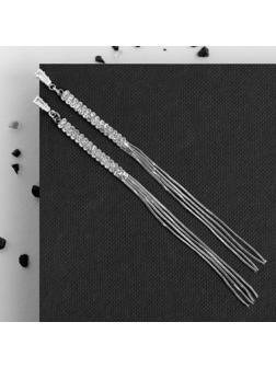 Серьги висячие со стразами 