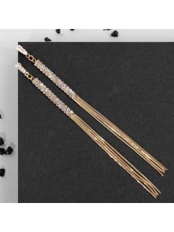 Серьги висячие со стразами 