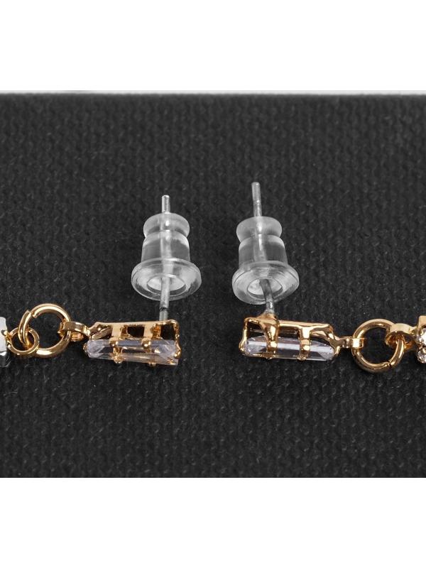 Серьги висячие со стразами 