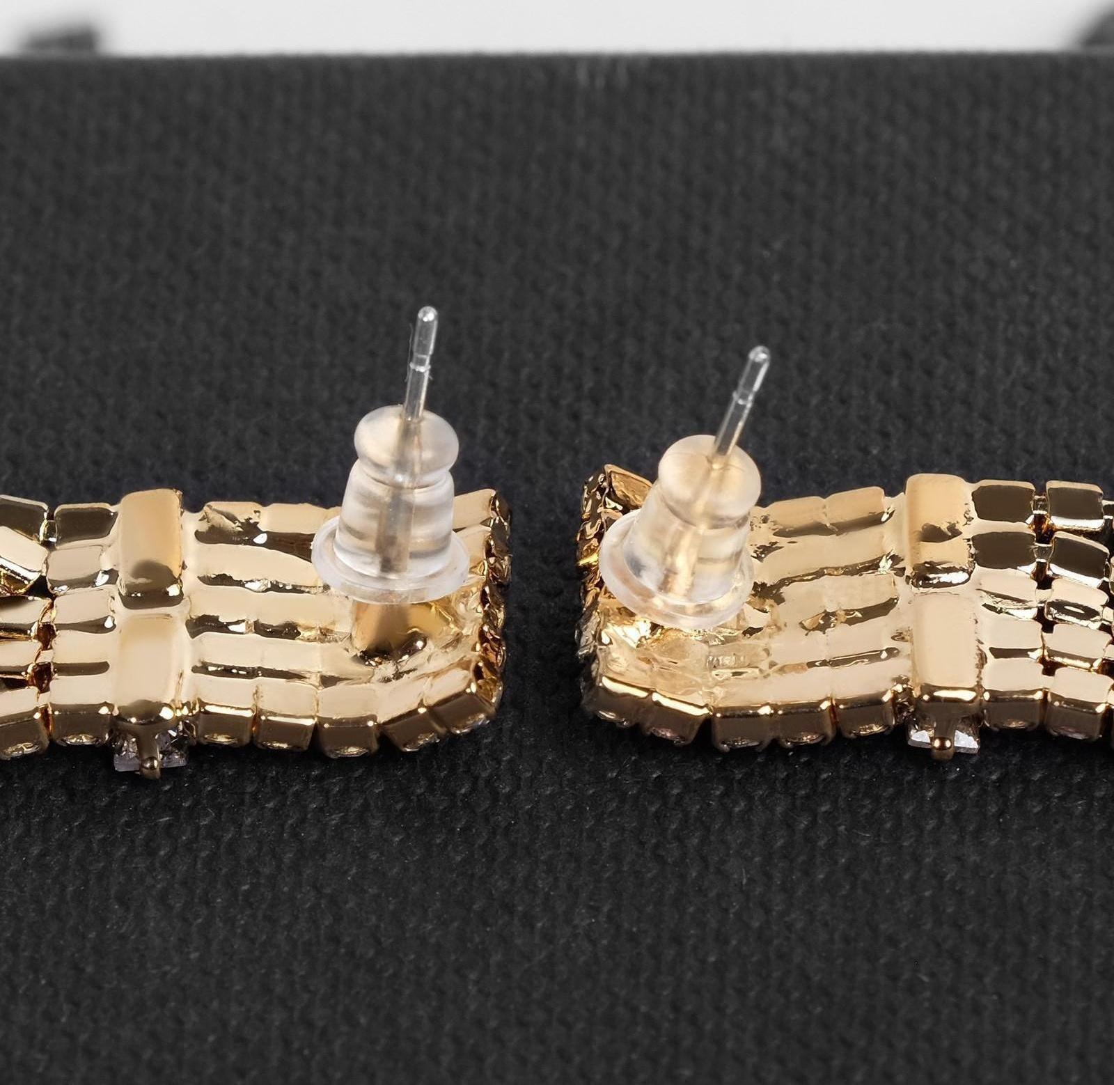 Серьги висячие со стразами 