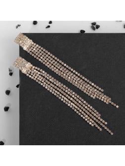 Серьги висячие со стразами 