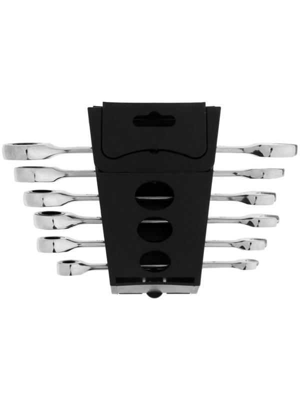 Набор ключей комбинированных трещоточных ТУНДРА, CrV, 72 зуба, 8 - 17 мм, 6 шт.