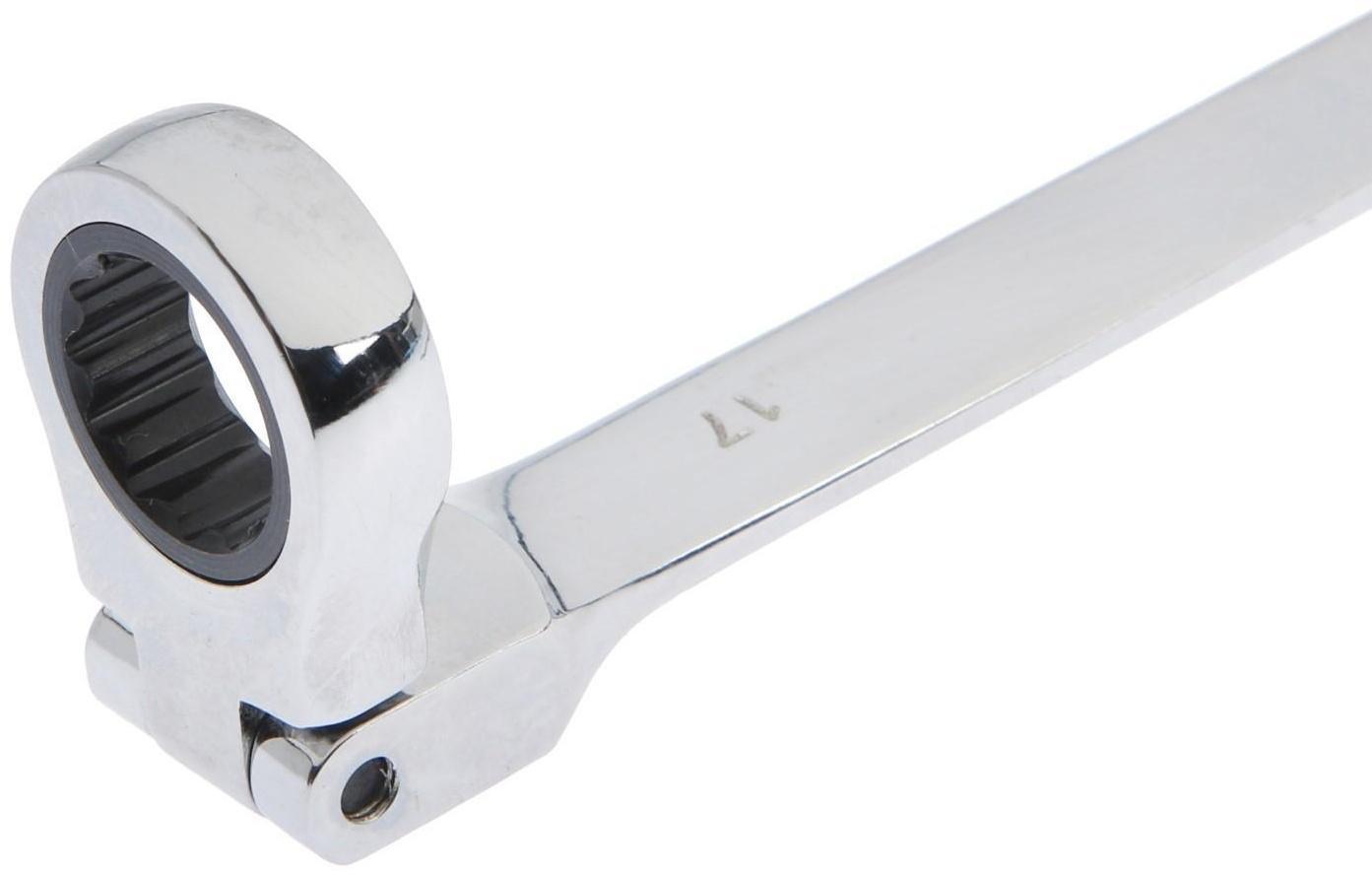 Набор ключей комбинированных трещоточных шарнирных ТУНДРА, CrV, 72 зуба, 8 - 17 мм, 6 шт.