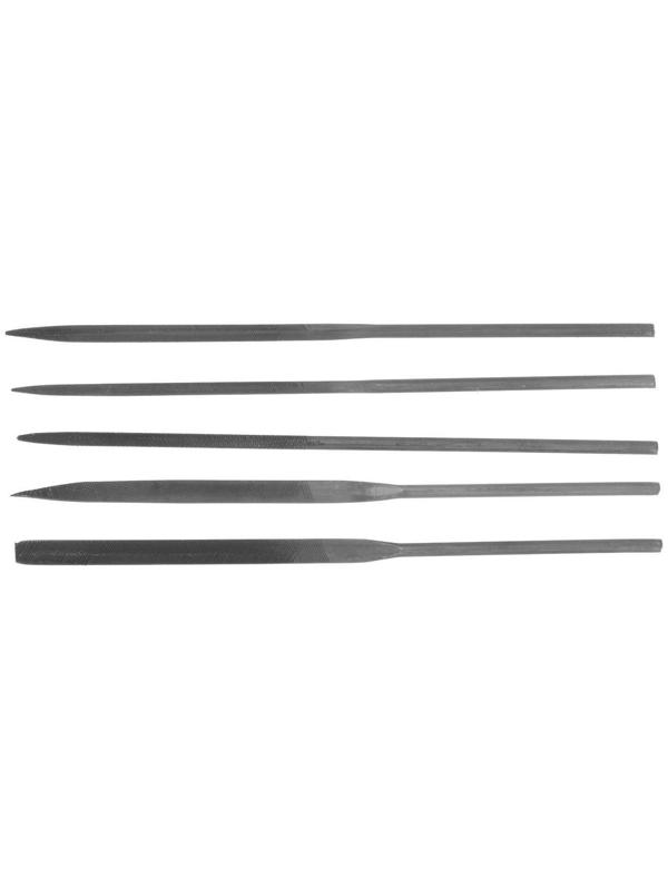 Набор надфилей ЛОМ, металлические рукоятки, 60 х 140 х 3 мм, 5 шт.