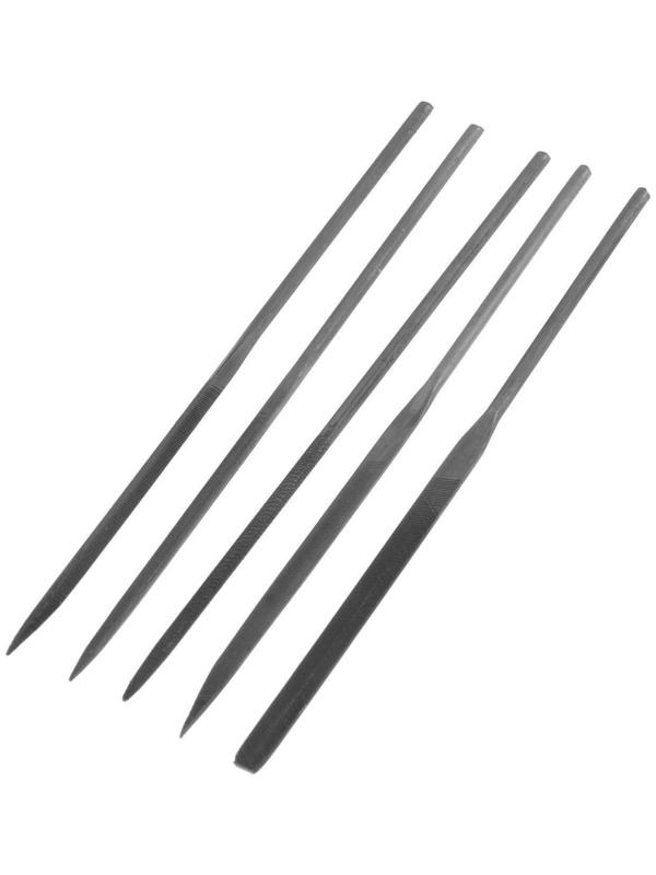 Набор надфилей ЛОМ, металлические рукоятки, 60 х 140 х 3 мм, 5 шт.