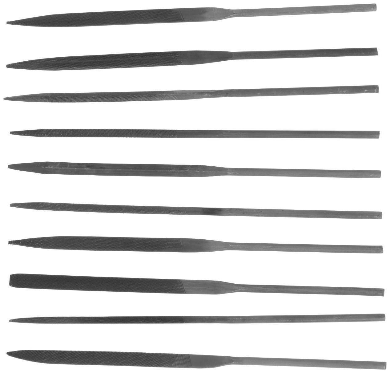 Набор надфилей ЛОМ, металлические рукоятки, 60 х 140 х 3 мм, 10 шт.