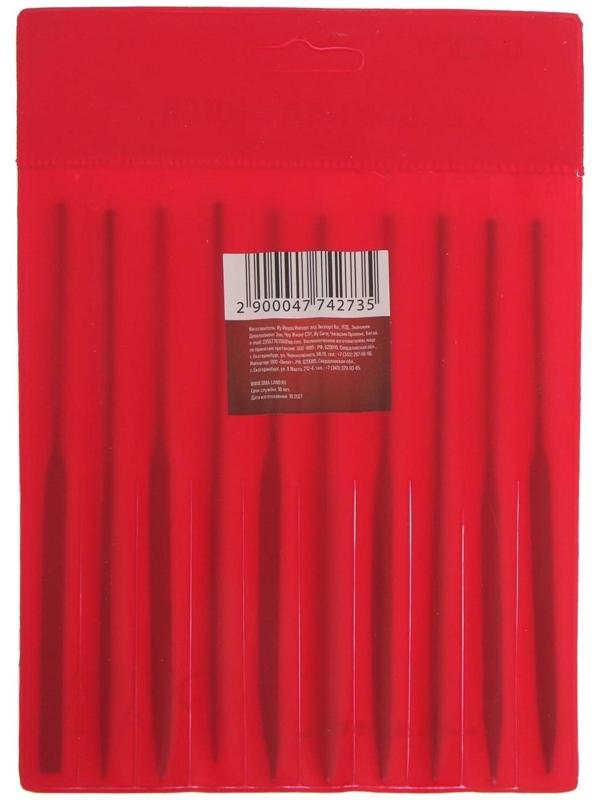 Набор надфилей ЛОМ, металлические рукоятки, 60 х 140 х 3 мм, 10 шт.