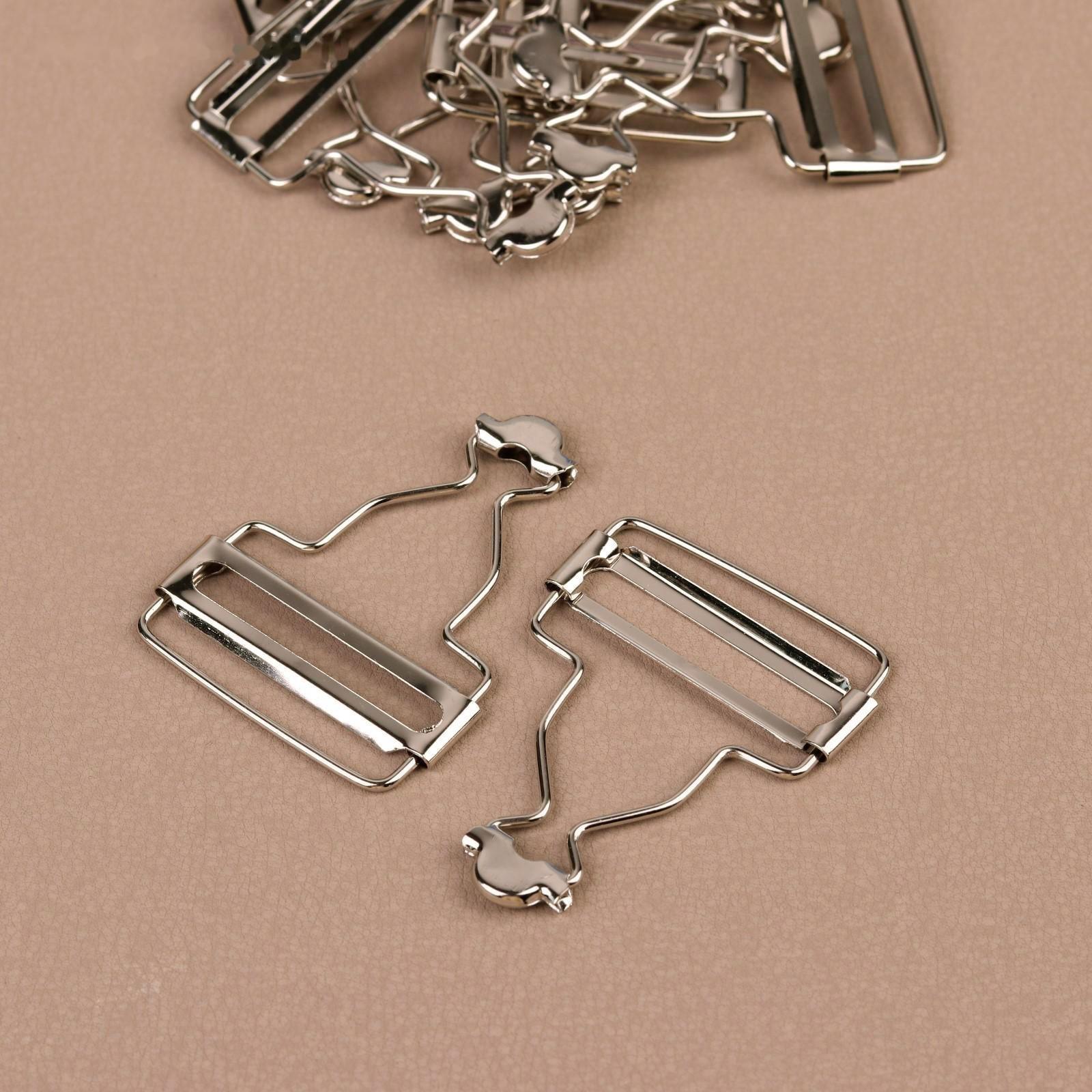 Застёжка для комбинезона, 38 мм, 10 шт, цвет серебряный