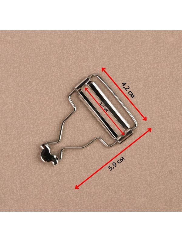 Застёжка для комбинезона, 38 мм, 10 шт, цвет серебряный