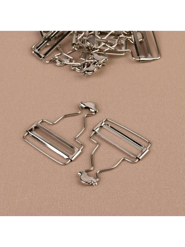 Застёжка для комбинезона, 38 мм, 10 шт, цвет серебряный