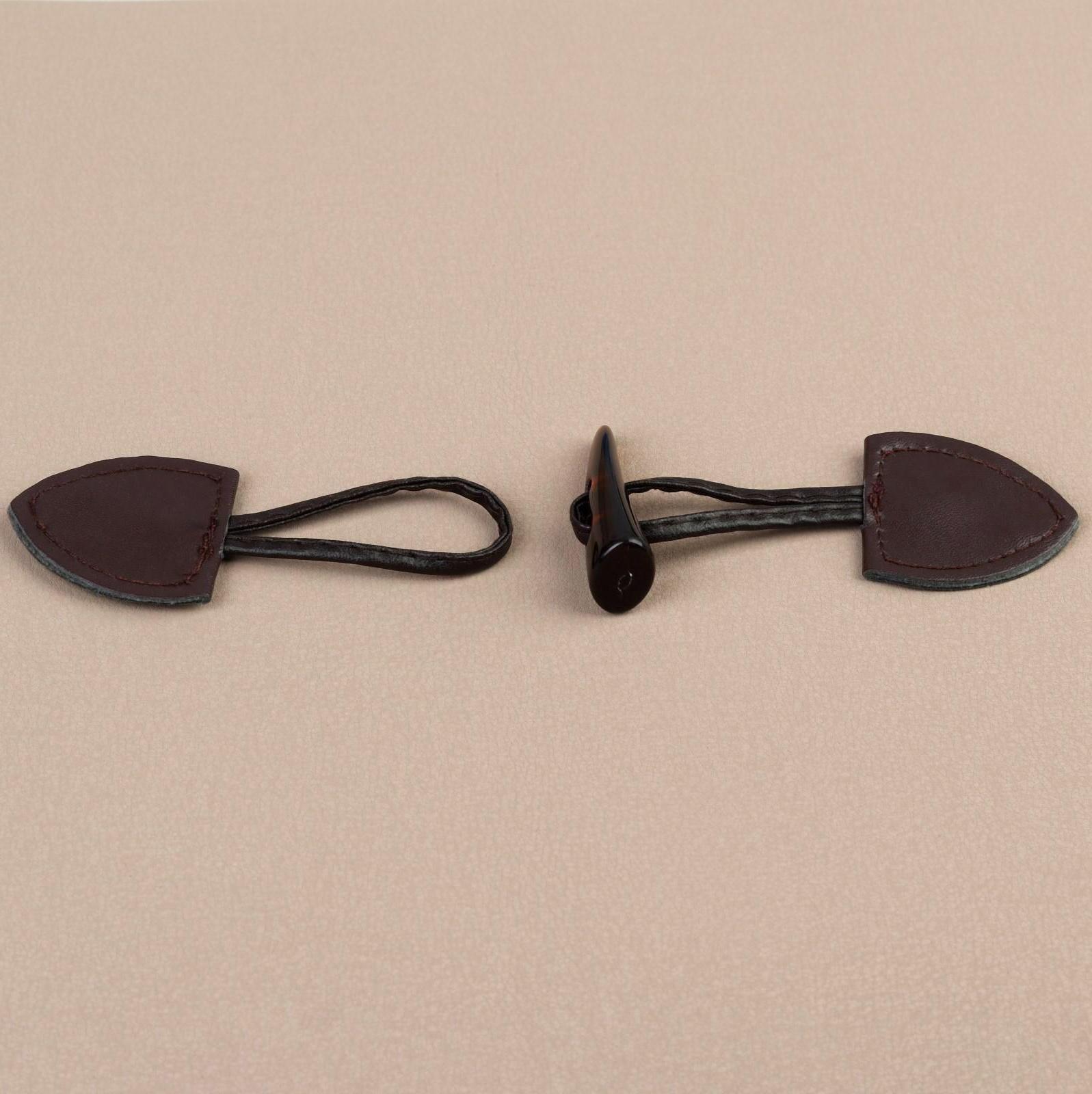 Застёжка-клевант 16 × 3,6 см, 3 шт, цвет коричневый