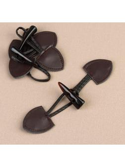 Застёжка-клевант 16 × 3,6 см, 3 шт, цвет коричневый