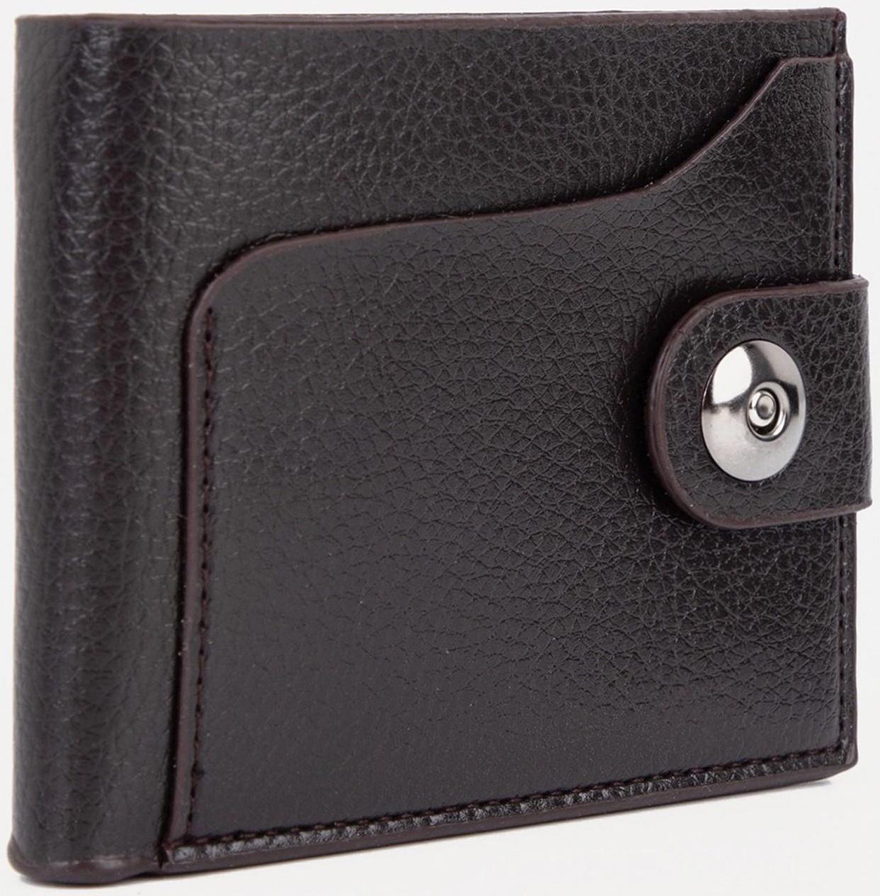 Портмоне на магните, для купюр, для карт, для монет, цвет коричневый