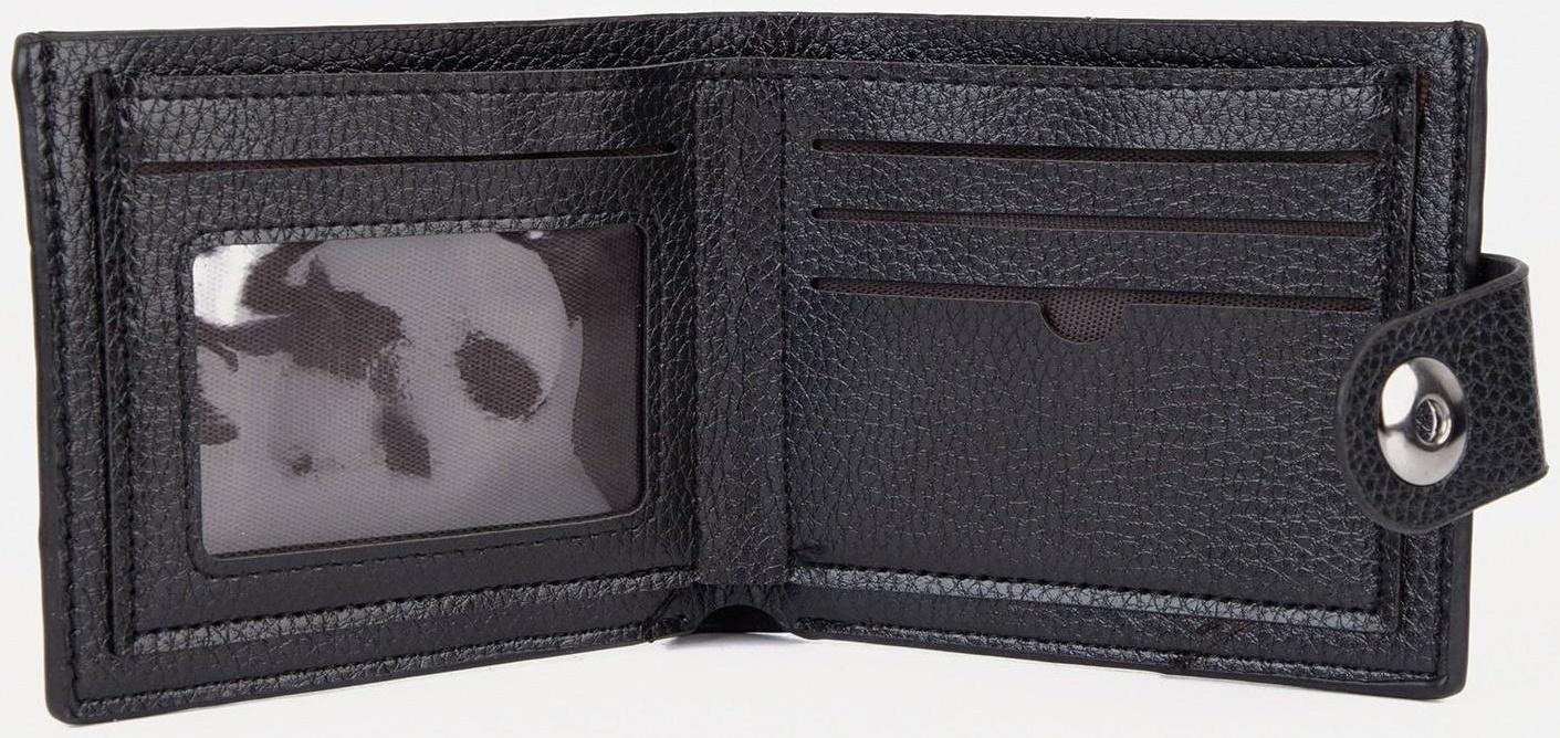 Портмоне на магните, для купюр, для карт, для монет, цвет черный