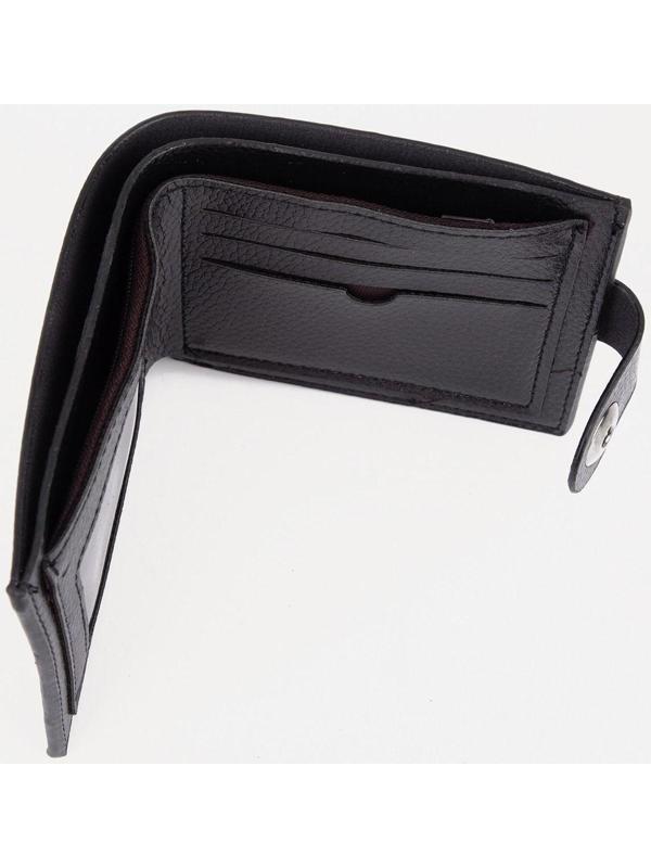 Портмоне на магните, для купюр, для карт, для монет, цвет черный