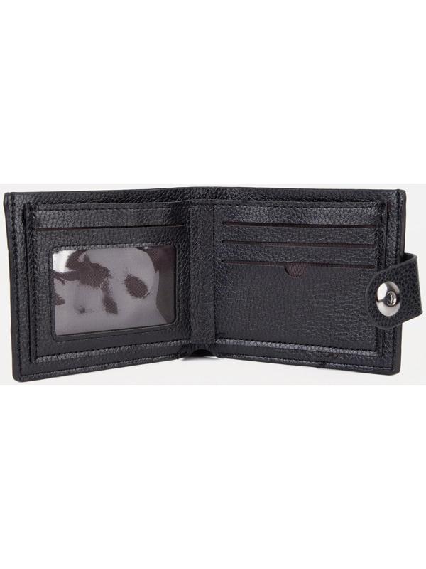 Портмоне на магните, для купюр, для карт, для монет, цвет черный