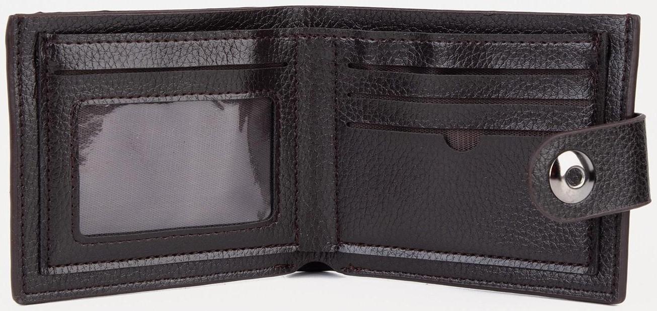 Портмоне на магните, для купюр, для карт, для монет, цвет коричневый