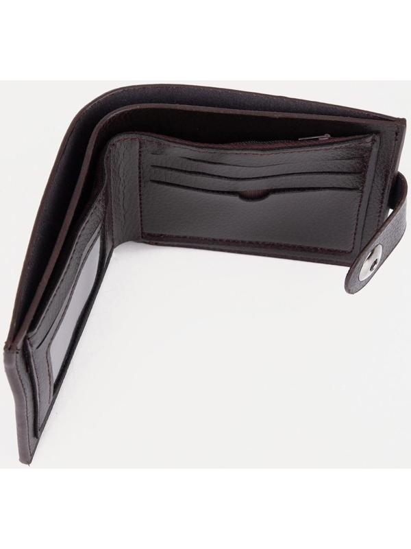 Портмоне на магните, для купюр, для карт, для монет, цвет коричневый