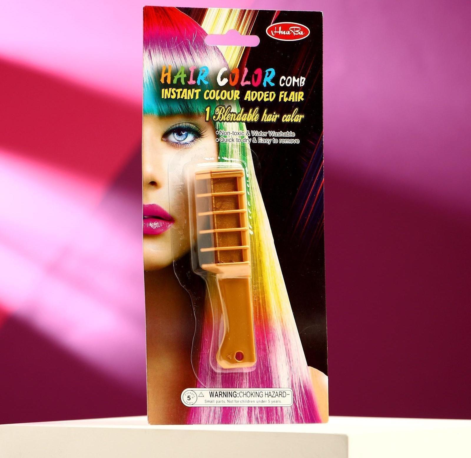 Мелок для волос с насадкой, оранжевый, 1 шт.